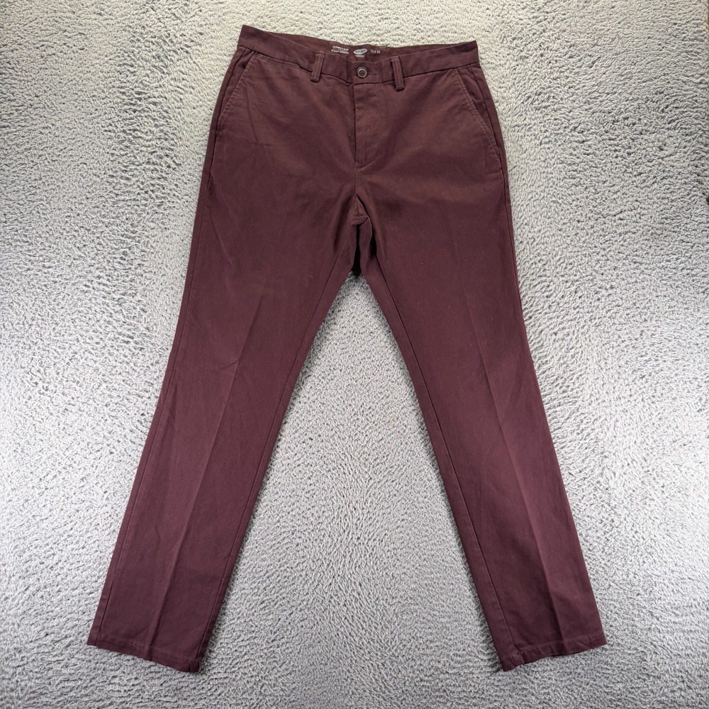 Old Navy Ultimate Pant Mens 32x32 Red Cotton Chino Straight Leg Preppy Business